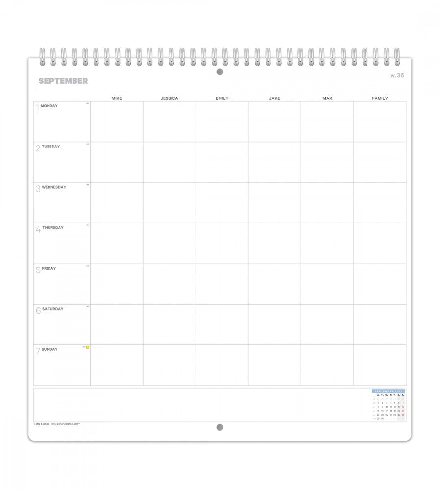 mellan familjekalender - veckoöversikt (vaggkalender)