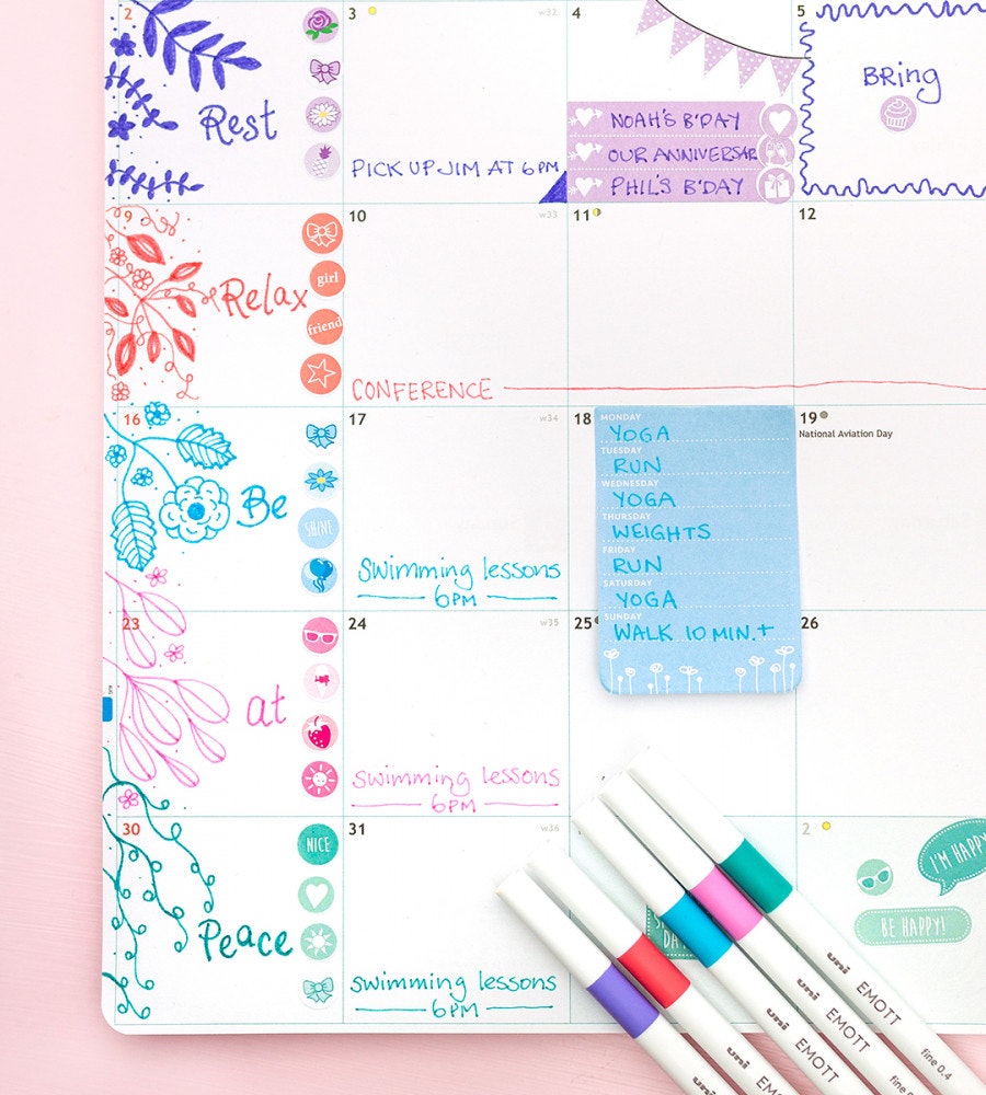 penna fineliner uni emott set no 5 candy pop 5-pack (emott) candy pop