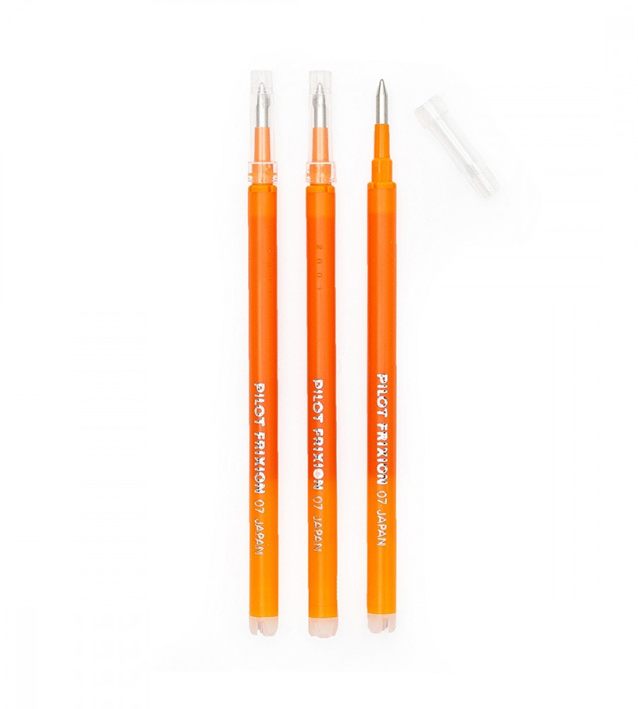 penna refill kulspetspenna pilot frixion clicker 0.7 - 3-pack - orange (frixion-refill) orange