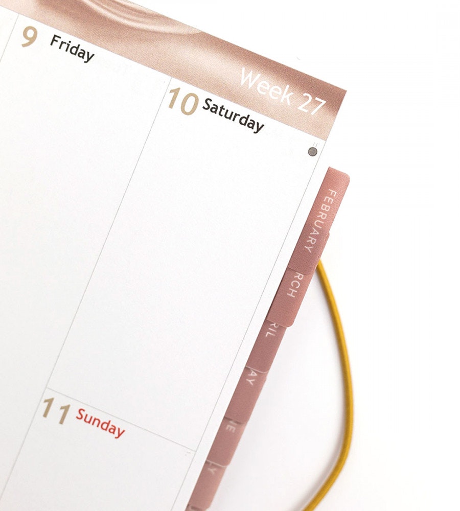 klistermarke månadsflikar fab tabs - brun/rosa (tabs) dusty pink