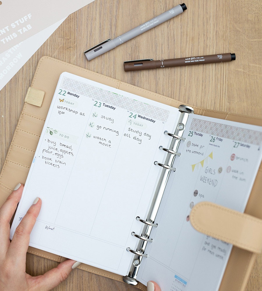 fodral ringpärm till systemkalender - storlek a5 - beige (a5) beige