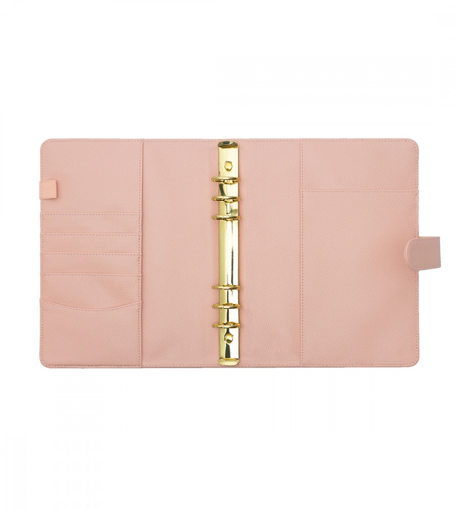 fodral ringpärm till systemkalender - storlek a5 - rosa (a5) rosa