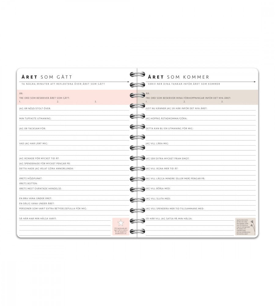 a5 personlig selfcarebok - storlek a5 - spiralbunden (anteckningsbok)