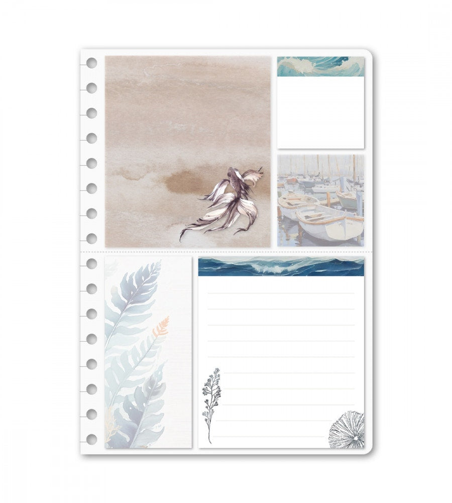 sticky-notes sticky notes ocean stories till almanacka - storlek a5, a4 (spiral) blåbrun