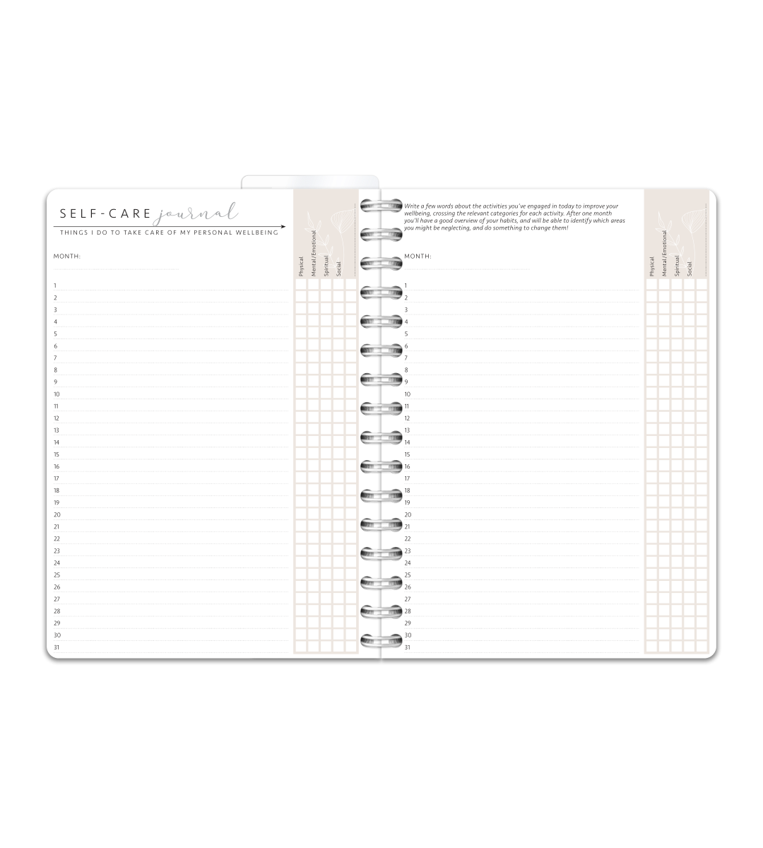 Spiral A5 - Selfcare journal