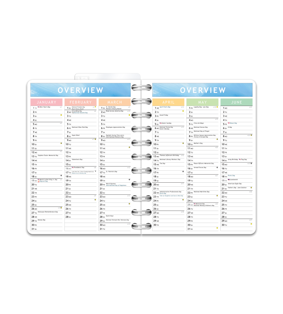 Kalender Smart Design - Spiralbinding Liten/A6 