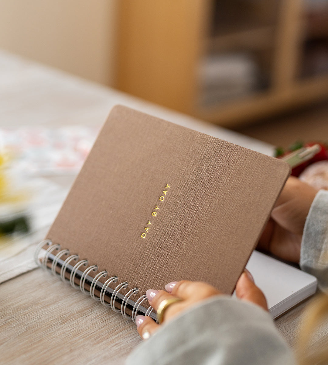 Notebook Brown Canvas - Spiralbinding A5 