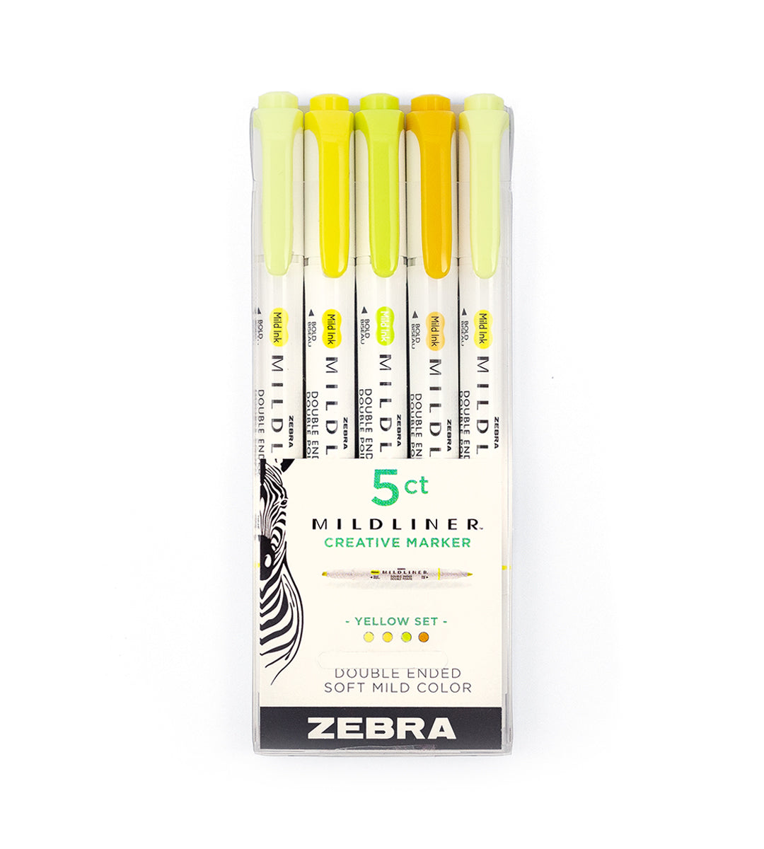 Markeringstusjer - Zebra Mildliner 5-pakk