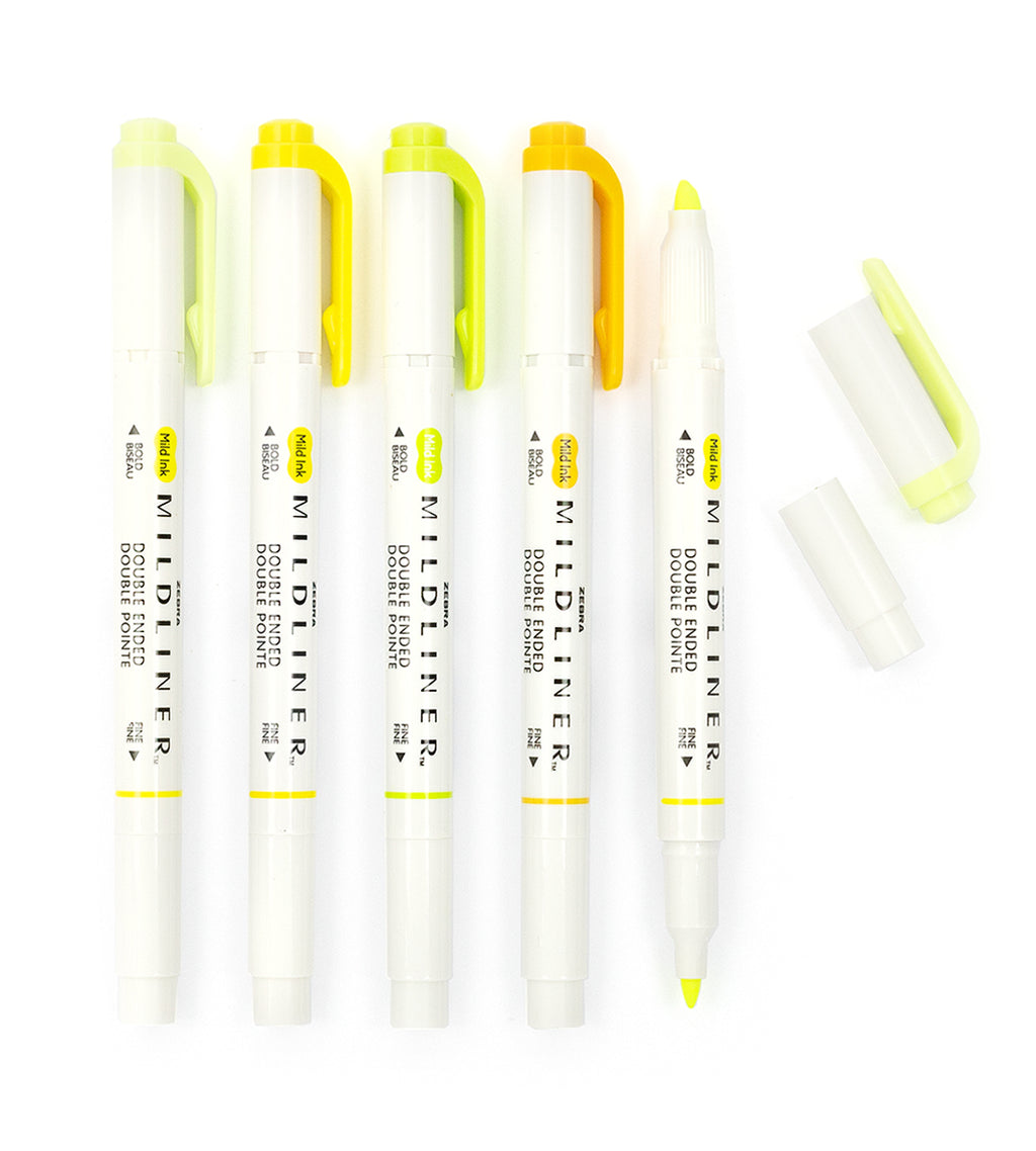 Markeringstusjer - Zebra Mildliner 5-pakk