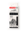 Fineliner - Uni Pin 5-pakk - svart 