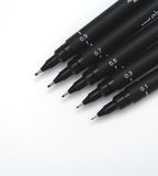 Fineliner - Uni Pin 5-pakk - svart 