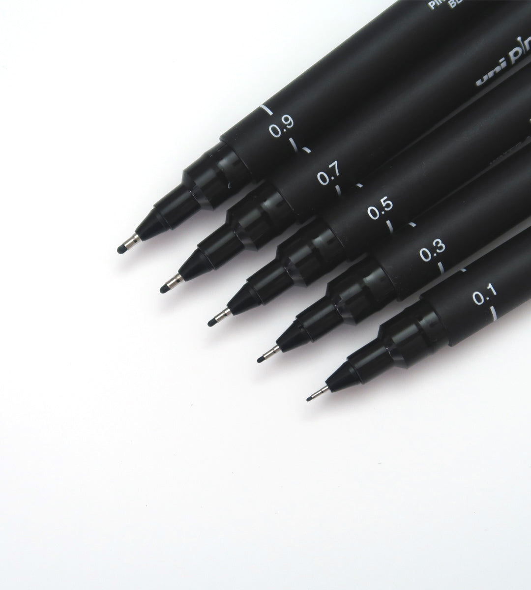 Fineliner - Uni Pin 5-pakk - svart 