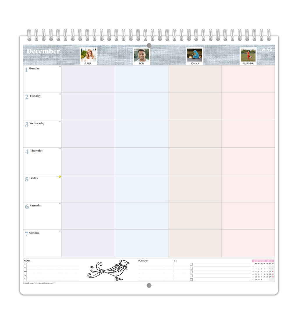 Familiekalender - Ukeoversikt