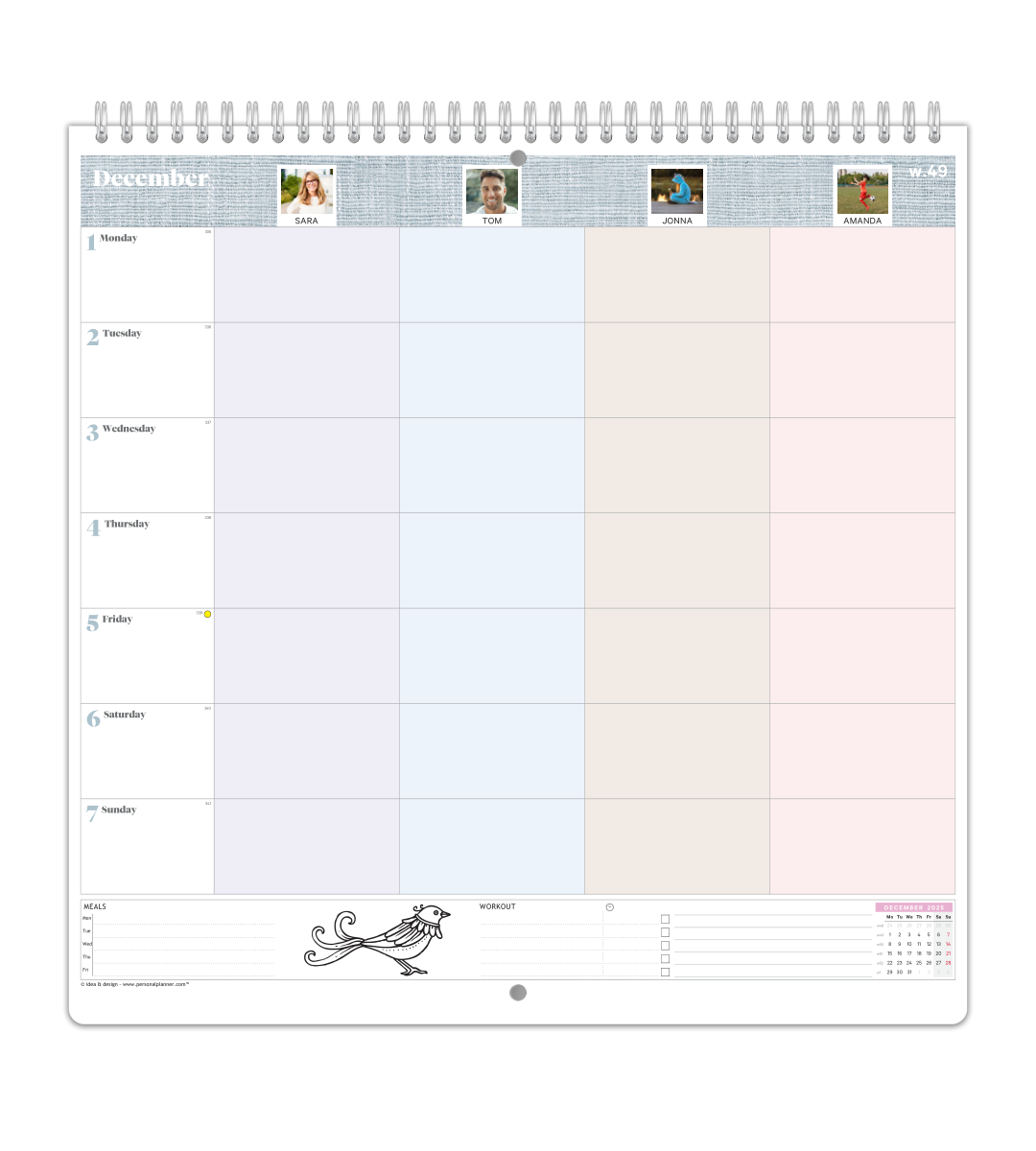 Familiekalender - Ukeoversikt