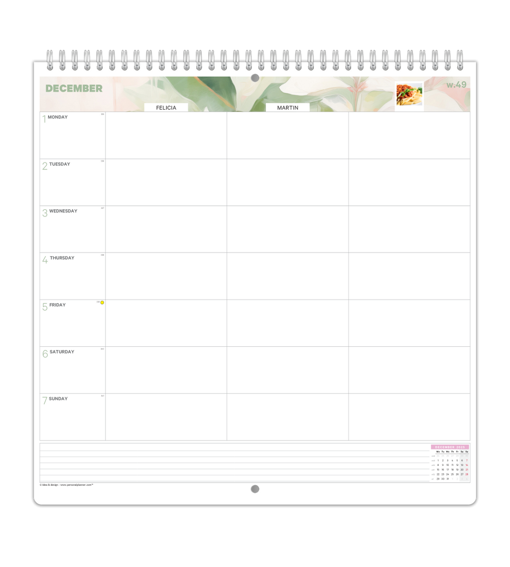 Familiekalender - Ukeoversikt