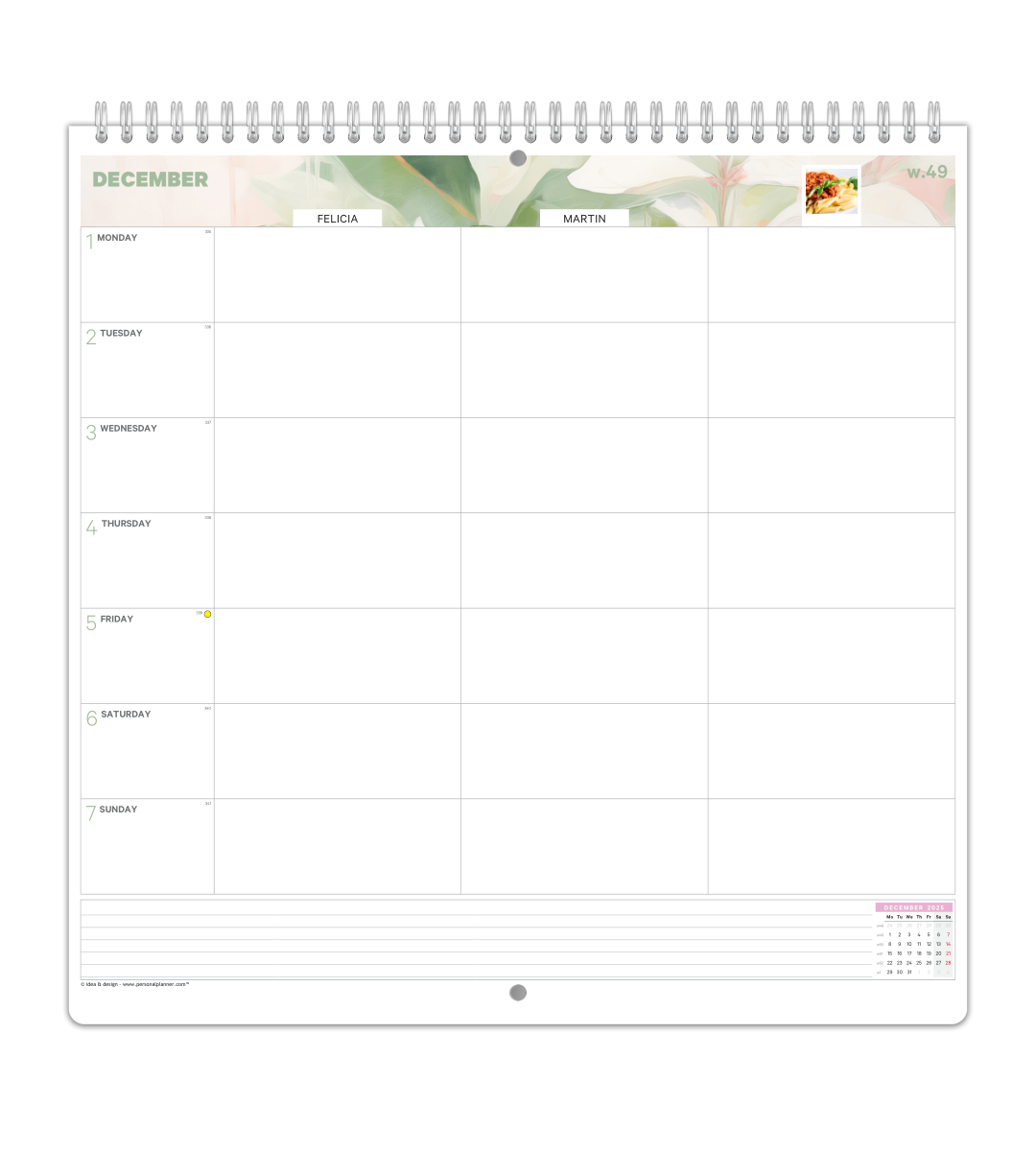 Familiekalender - Ukeoversikt