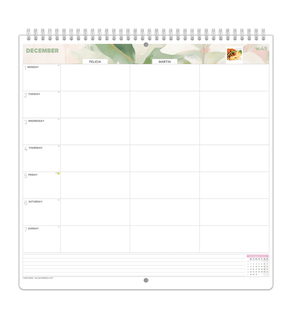 Familiekalender - Ukeoversikt - Personal Planner