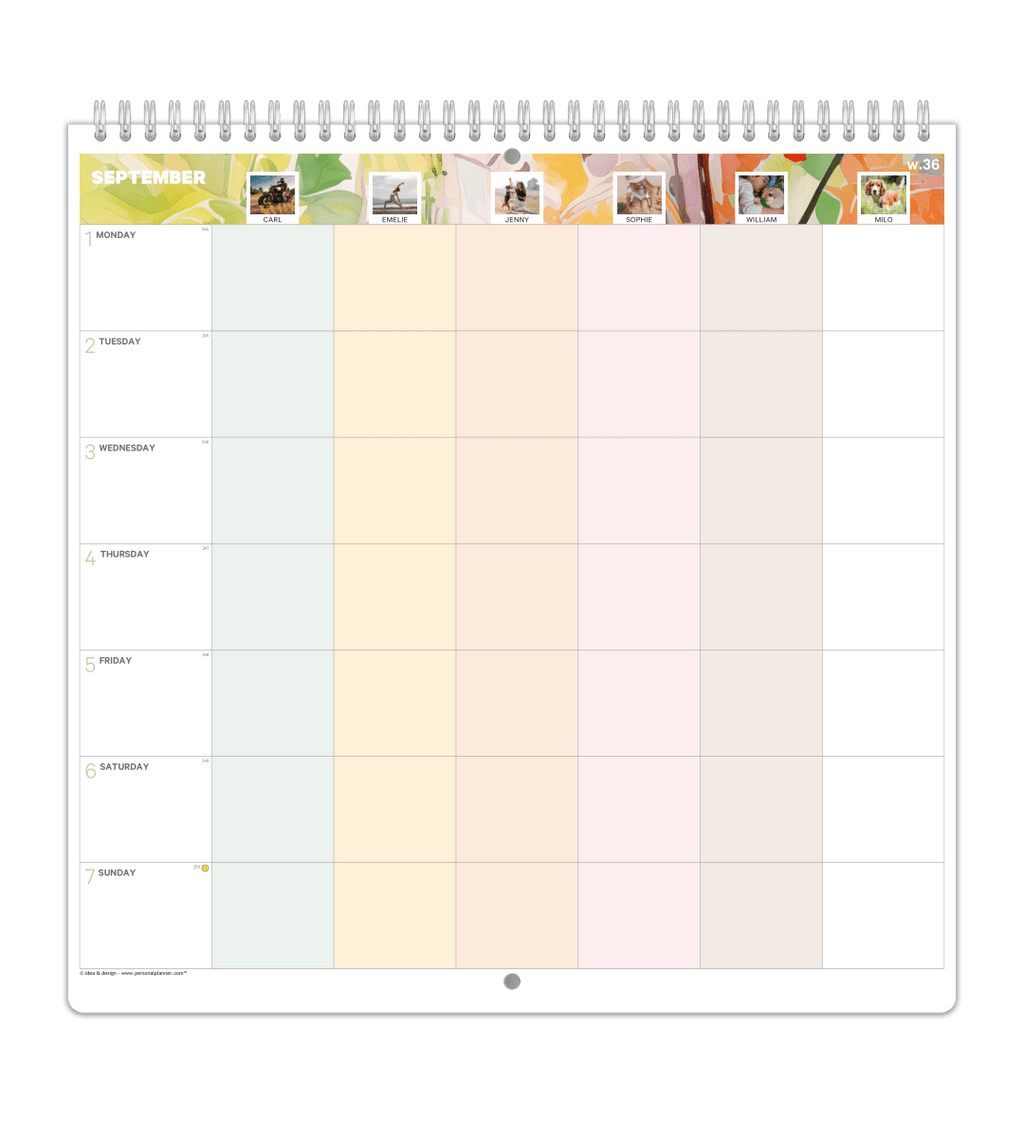 Familiekalender - Ukeoversikt - Personal Planner