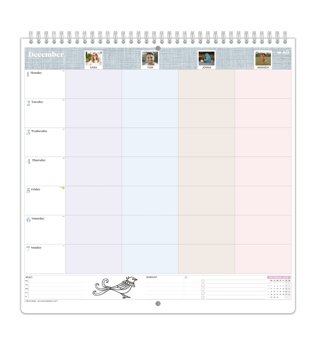Familiekalender - Ukeoversikt - Personal Planner