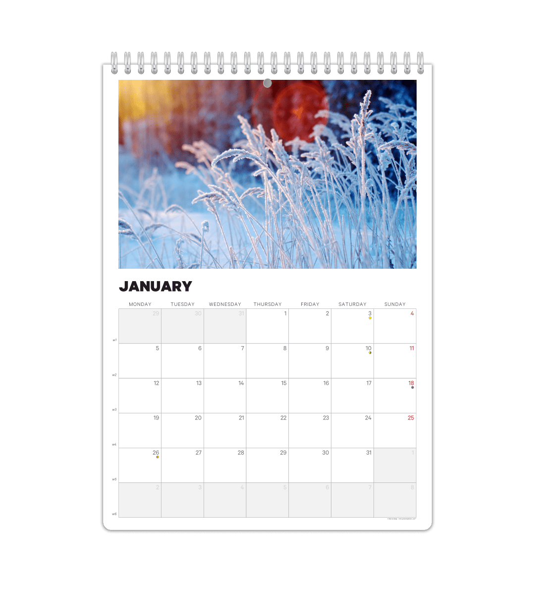 Fotokalender - Månadsöversikt - Personal Planner