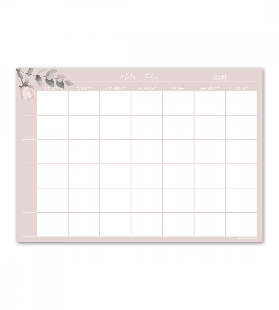 Kalenderblock - Månadsöversikt A4 - Personal Planner