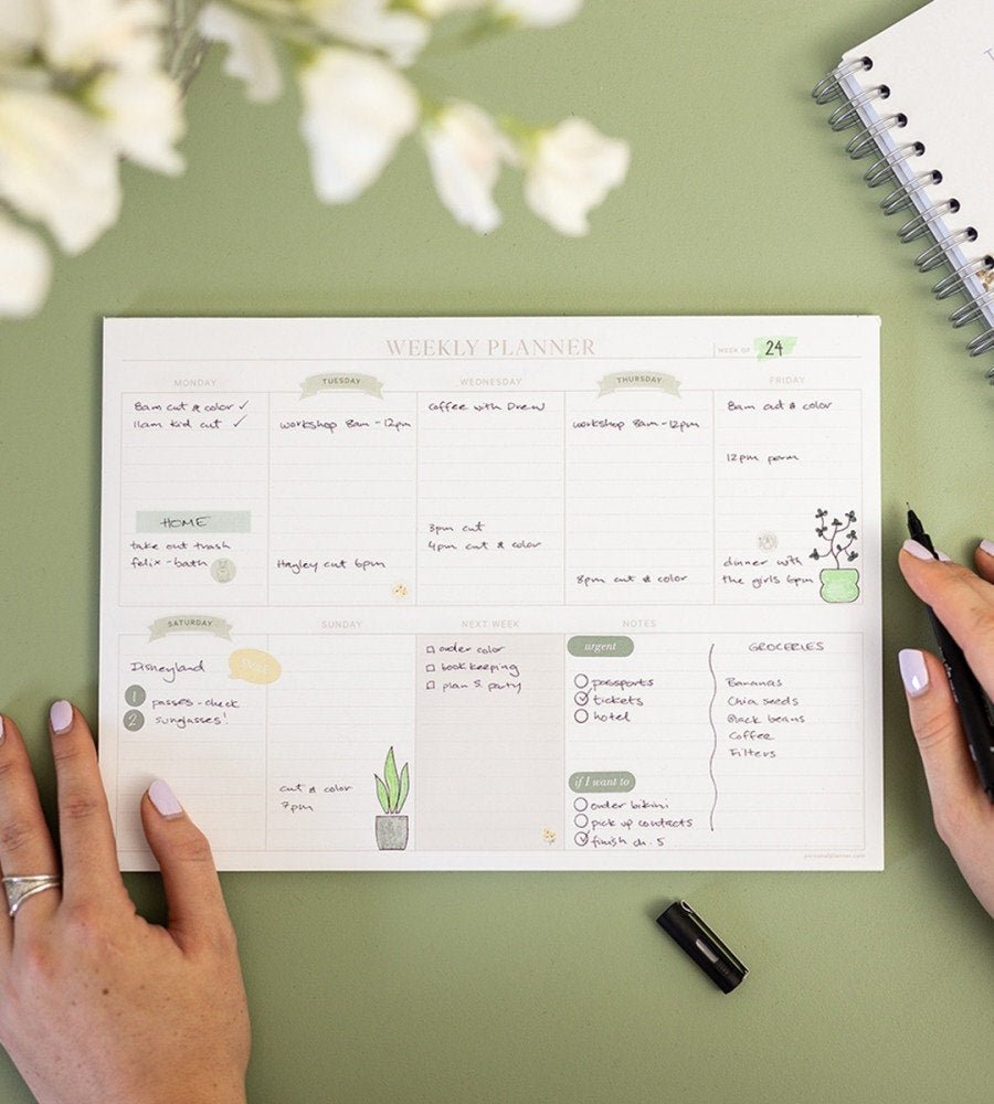 Kalenderblock - Veckoöversikt A4 - Personal Planner