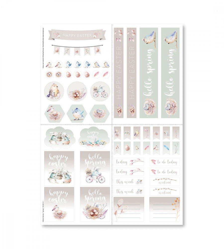 Klistermärken - Birds & Bunnies (Spread) - Personal Planner