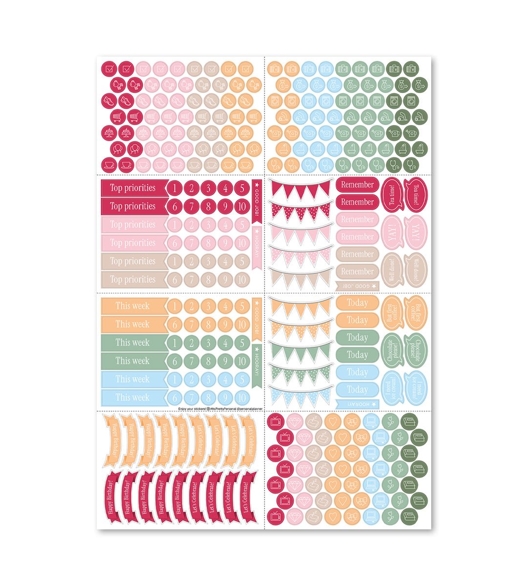 Klistermärken - Stick to plan (Minis) - Personal Planner
