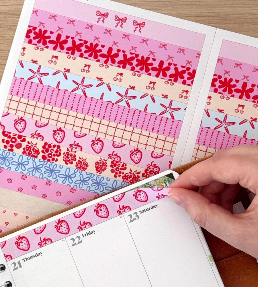 Klistermärken - Strawberry Cheesecake (Headers) - Personal Planner