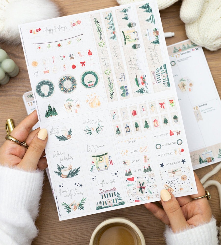 Klistermärken - White Christmas (Spread) - Personal Planner