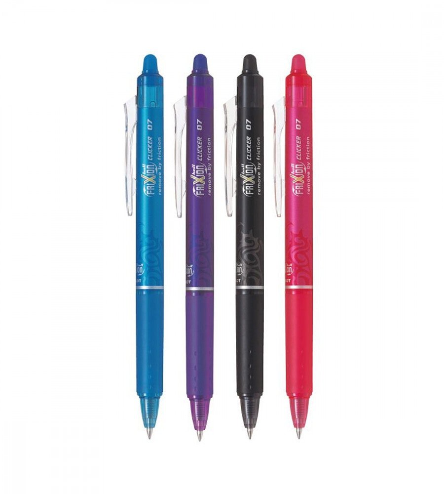 Kulspetspenna - Pilot FriXion Clicker 0.7 - 4-pack - Personal Planner