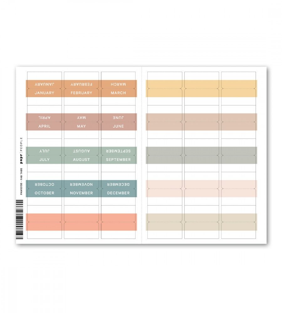 Månadsflikar - Fab Tabs - Personal Planner