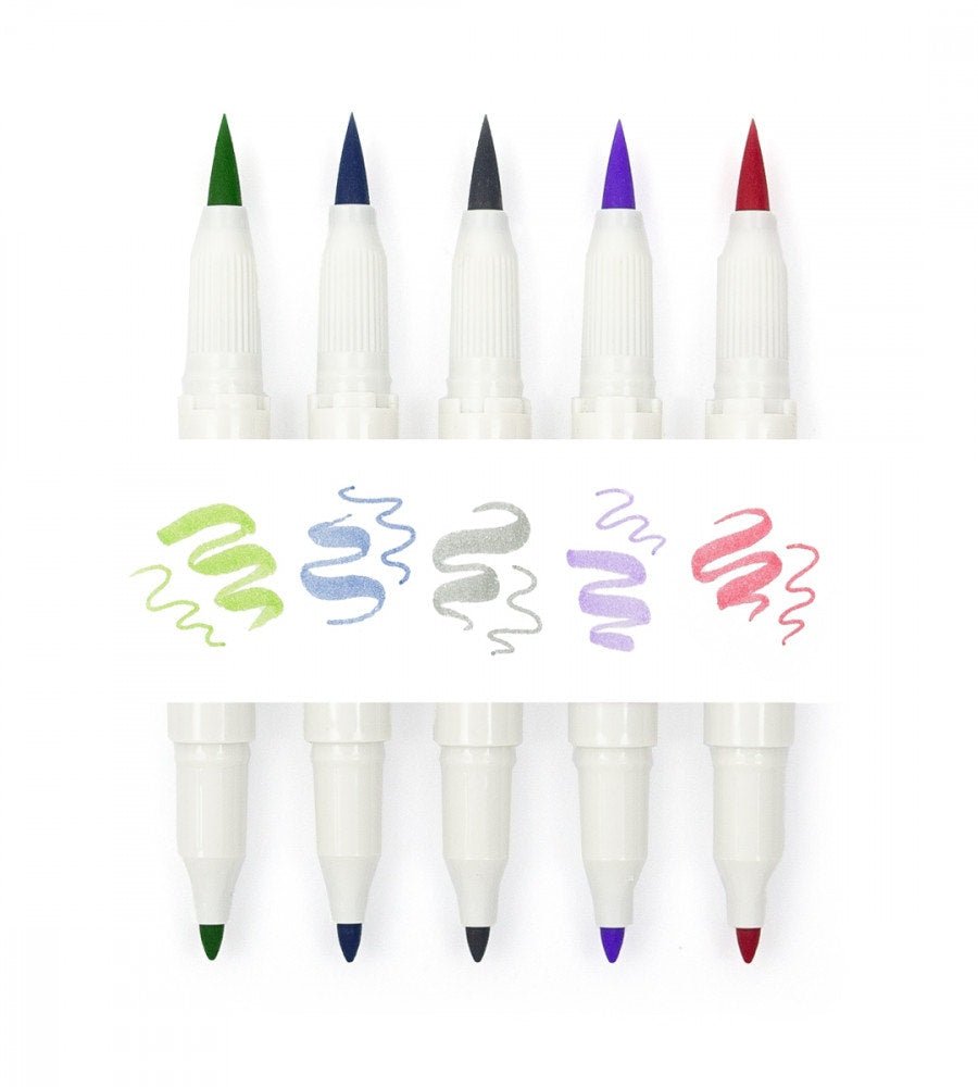 Överstrykningspenna - Zebra Mildliner Brush - 5-pack - Personal Planner