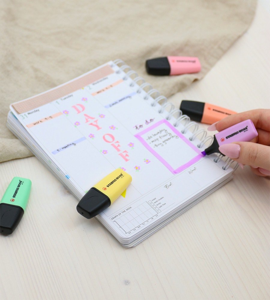 Överstrykningspennor - Stabilo Boss Mini Pastel 6-pack - Personal Planner