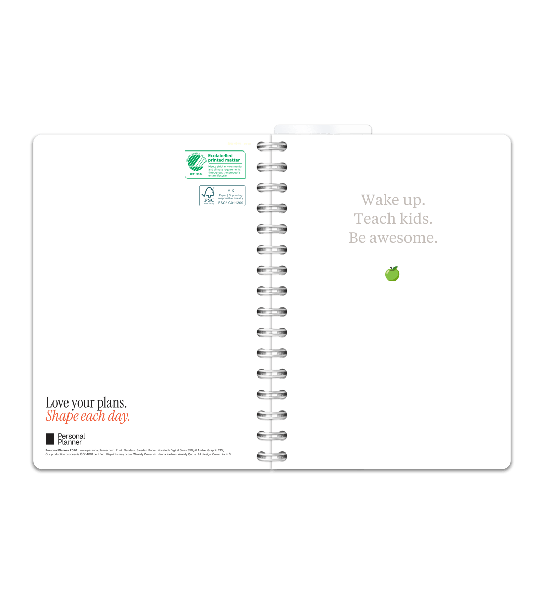 Spiralbindning A5 - Lärarkalender - Personal Planner