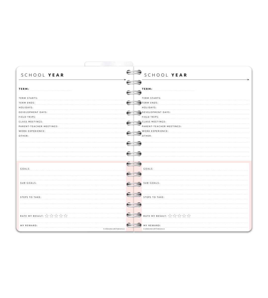 Spiralbindning A5 - Lärarkalender - Personal Planner