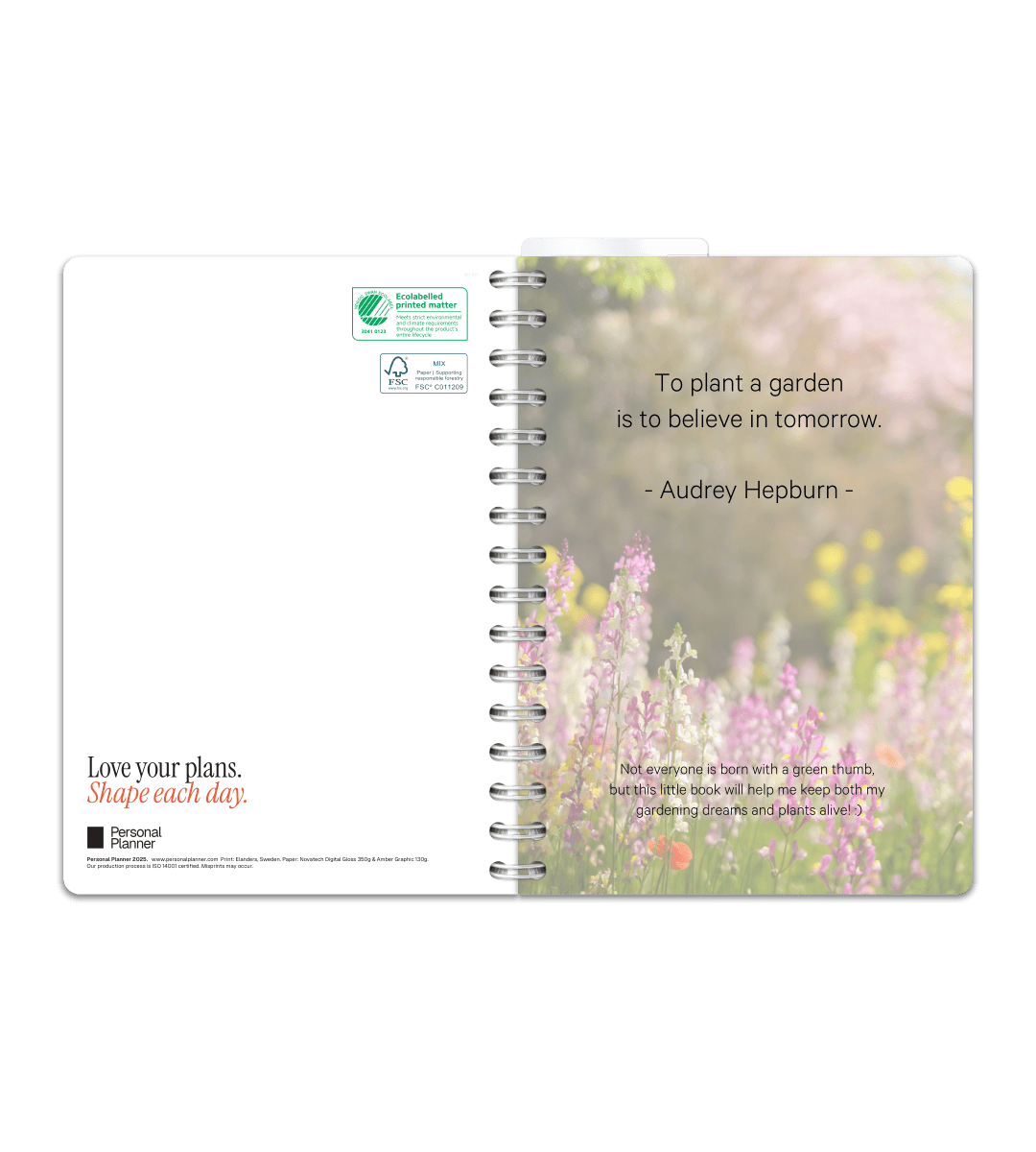 Spiralbindning A5 - Trädgårdsbok - Personal Planner