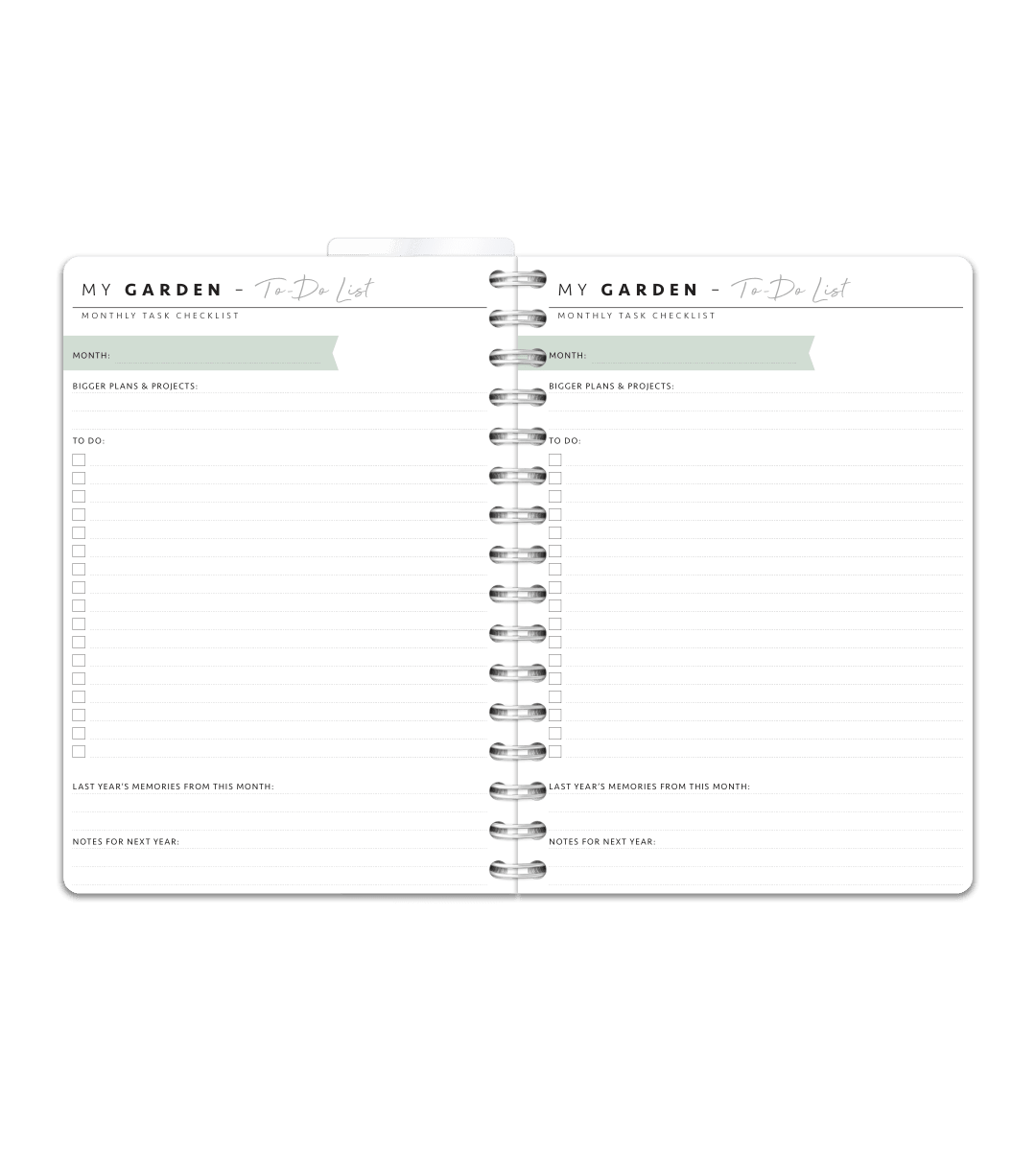 Spiralbindning A5 - Trädgårdsbok - Personal Planner