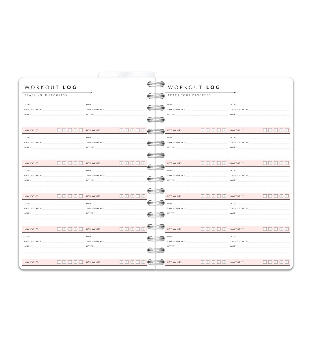 Spiralbindning A5 - Träningsdagbok - Personal Planner