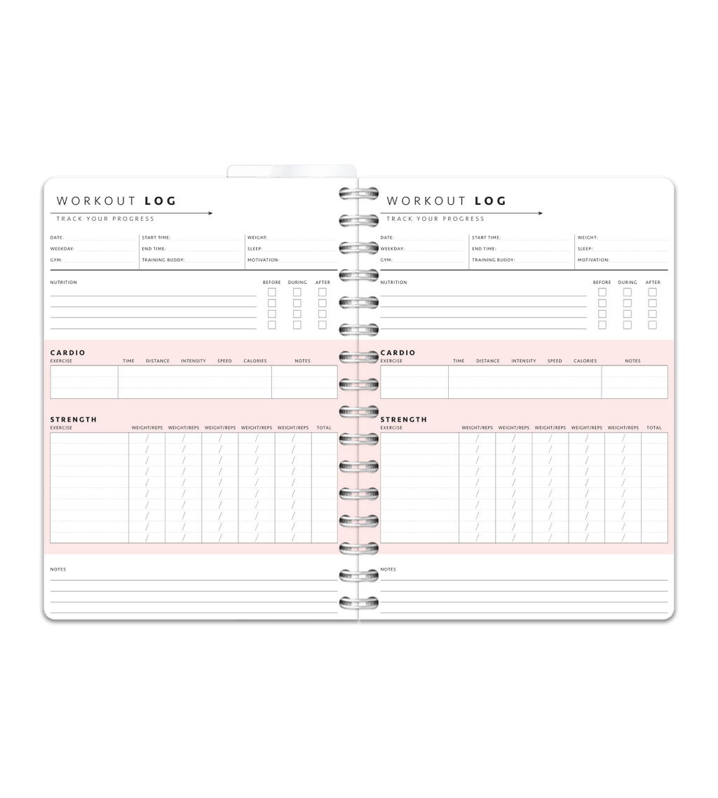 Spiralbindning A5 - Träningsdagbok - Personal Planner
