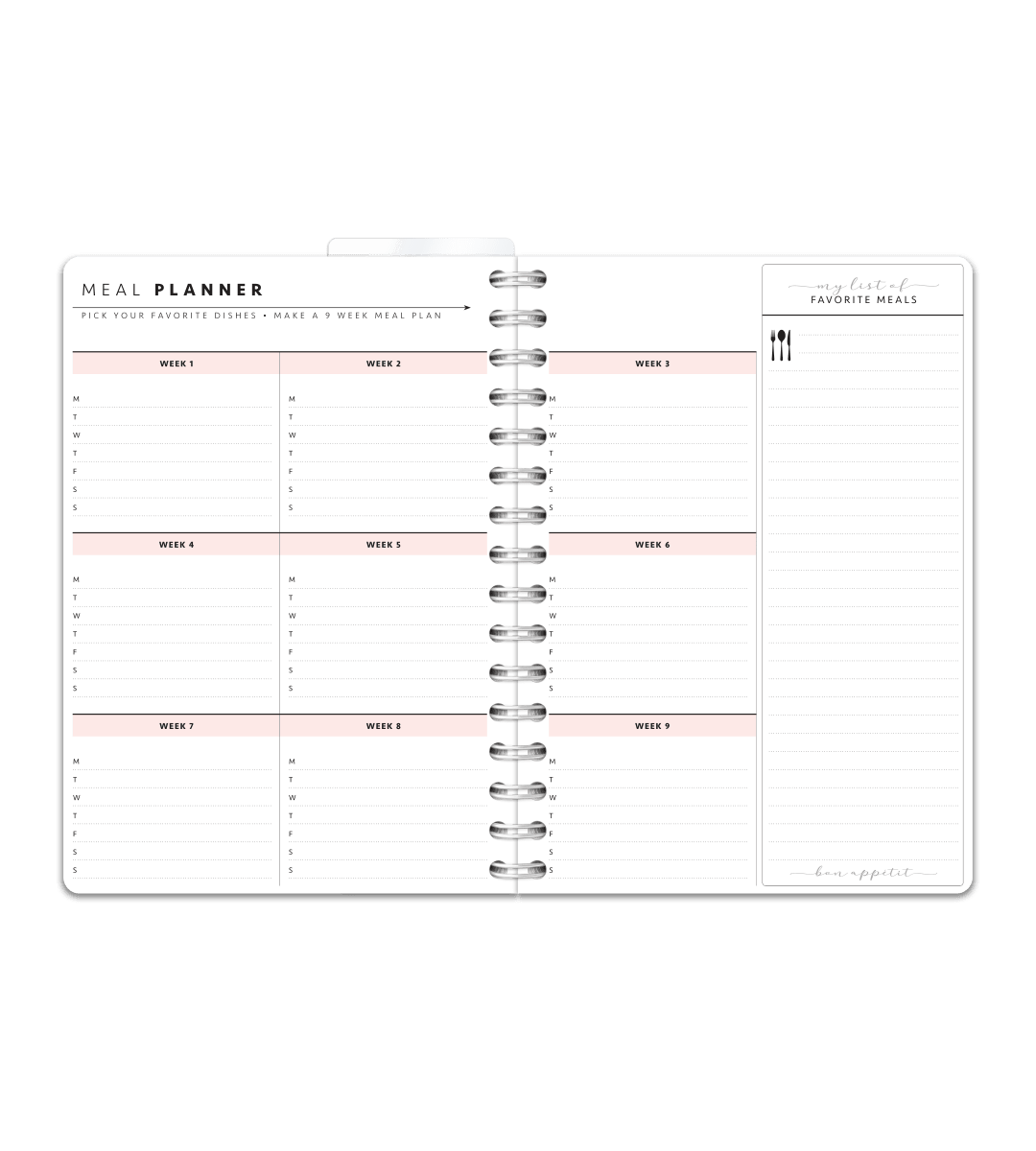 Spiralbindning A5 - Träningsdagbok - Personal Planner