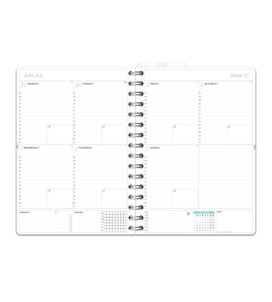 Spiralbindning A5 - Träningskalender - Personal Planner