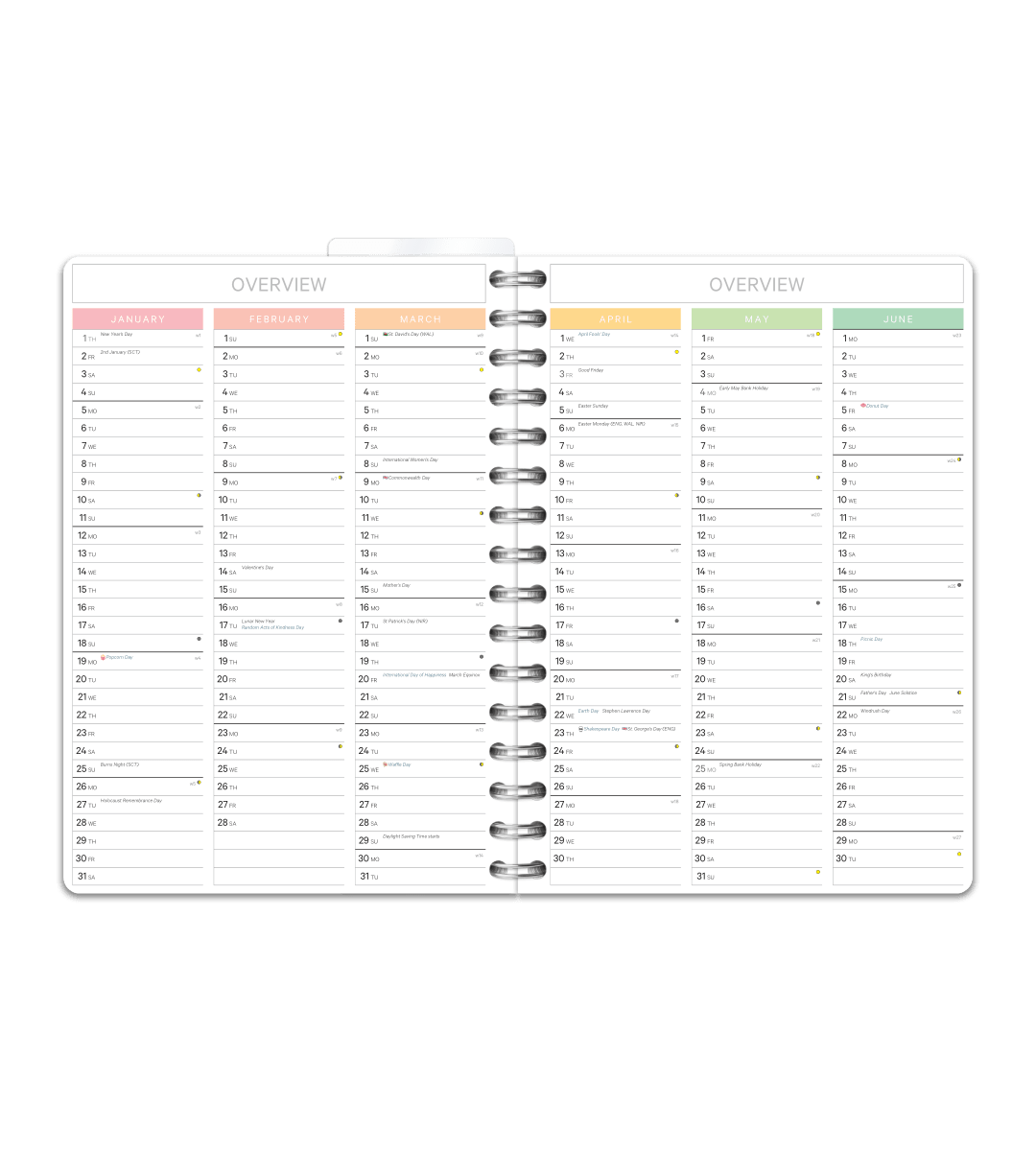 Spiralbindning A5 - Träningskalender - Personal Planner